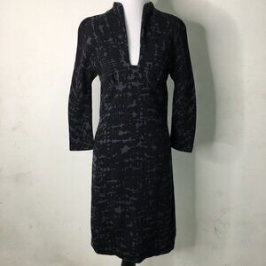 Bottega Veneta Wome's Blue Gray Long Sleeve Knee Length Shift Dress Size Small